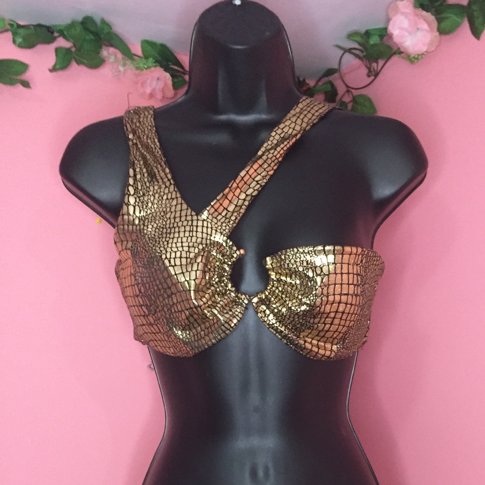 Gold reptile bikini/top